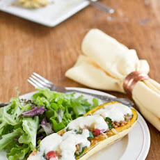 Wheat Berry and Apple Stuffed Delicata Squash