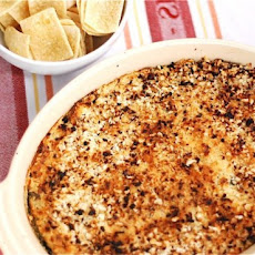 Caramelized Onion & Spinach Dip with Spicy Panko Crust