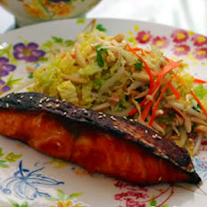 Pineapple-Marinated Salmon with Asian Cabbage Salad