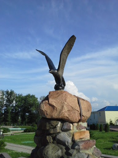 Eagle Sculpture on a Rock