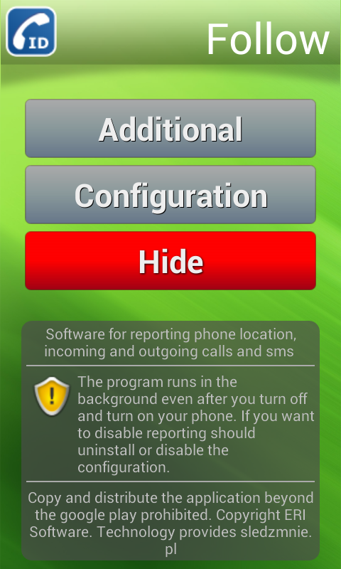 Android application FollowMe screenshort