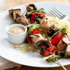 Mustard Chicken and Bell Pepper Kabobs