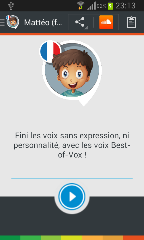 Android application Mattéo voice (French) screenshort