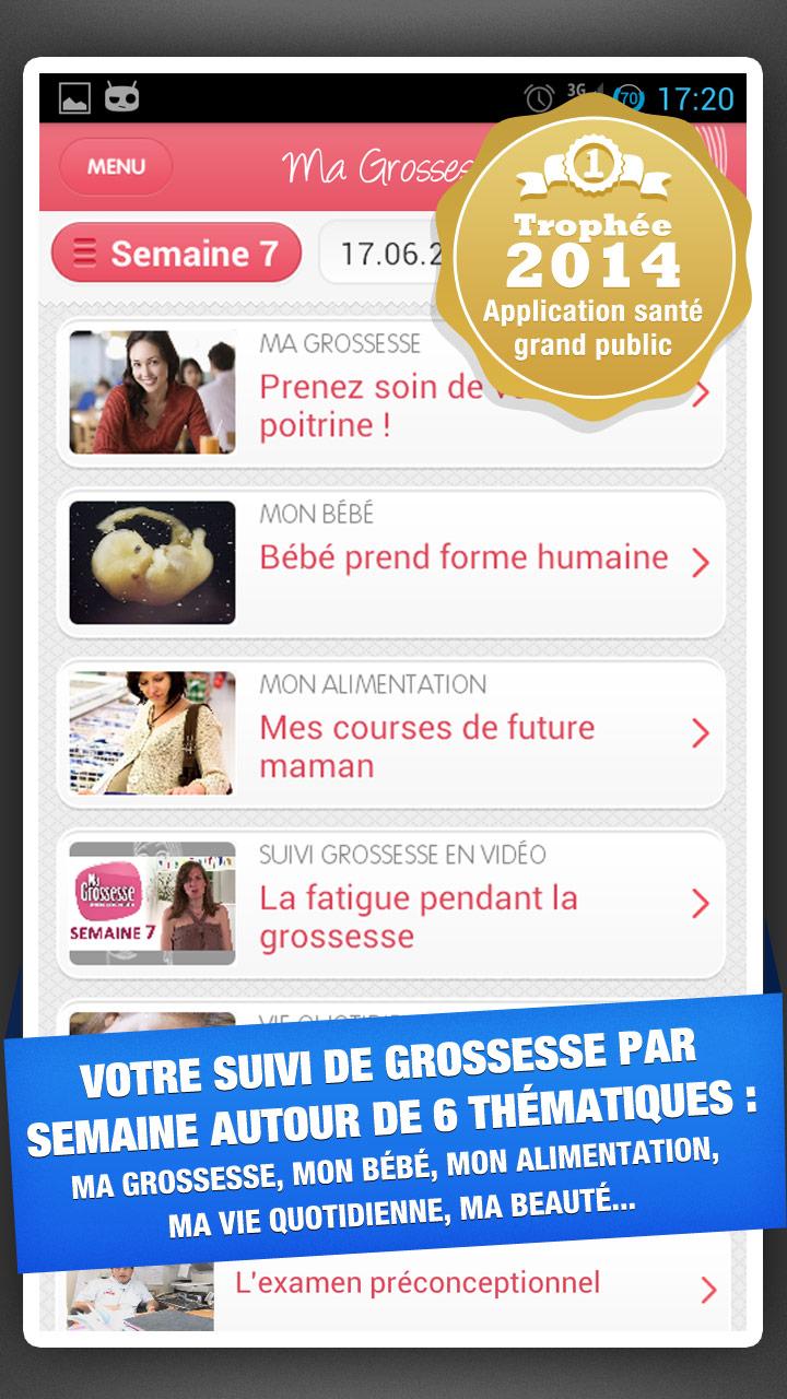 Android application Ma grossesse by Doctissimo screenshort