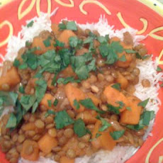Sweet Potato and Lentil Curry With Rice