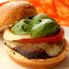 Grilled Portobello Sandwich with Roasted Red Pepper and Mozzarella