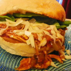 Ooey Gooey Pulled BBQ Chicken Sandwiches