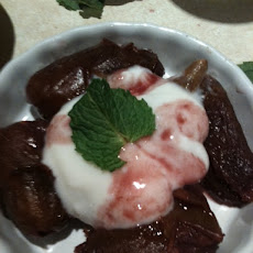 Cardamom & Red Wine Poached Dates with Orange Blossom Yoghurt