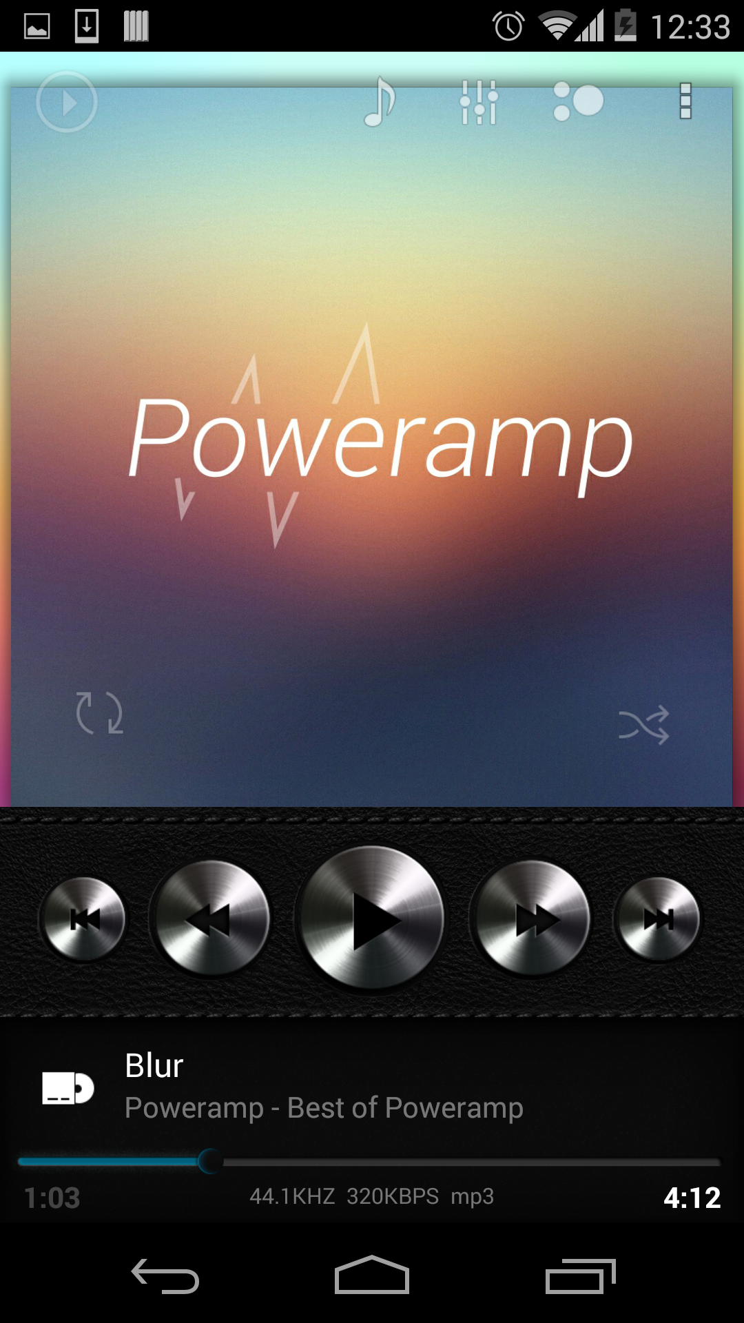 Android application Skin for Poweramp Dark Leather screenshort