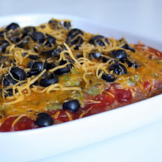 Layered Corn, Turkey Bacon and Mixed Bean Dip