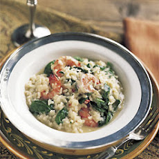 Shrimp Risotto with Baby Spinach and Basil