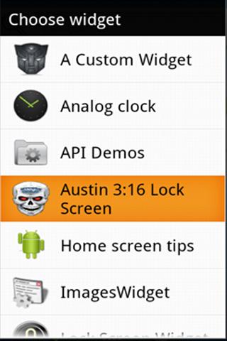 Austin Lock Screen Widget