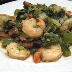 Shrimp Stir-Fry With Bok Choy, Mushrooms & Peppers