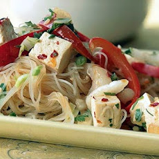 Rice Noodles with Tofu and Bok Choy