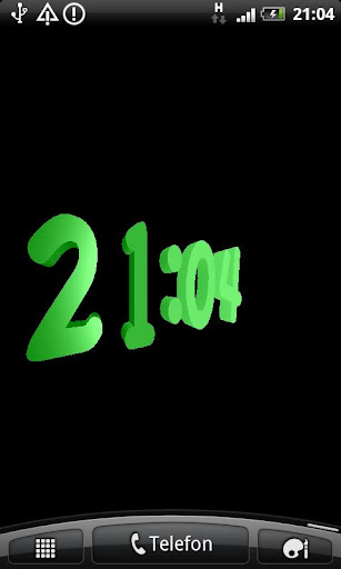 3D綠色數字時鐘