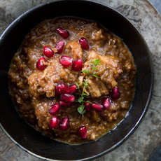 Fesenjan Persian Chicken Stew with Walnut and Pomegranate Sauce