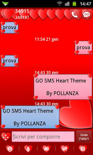 GO SMS 하트 테마