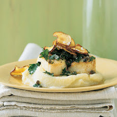 Scallops with Cauliflower Puree, Parsley, and Capers