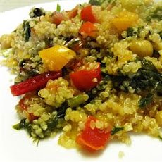 Chicken Chorizo on Quinoa with Peppers