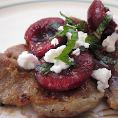 Lemongrass Pork Chops with Minted Cherry Salsa