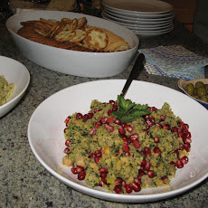 Chickpea, Mint and Pomegranate Crostini