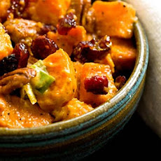 Sweet potato salad with cranberries and pecans