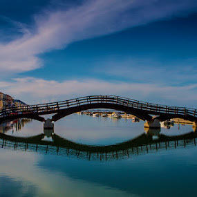 Lefkada by Oguz Sevim - Buildings & Architecture Bridges & Suspended Structures ( sunset, iron bridge, lefkada, bridge, lefkada bridge )