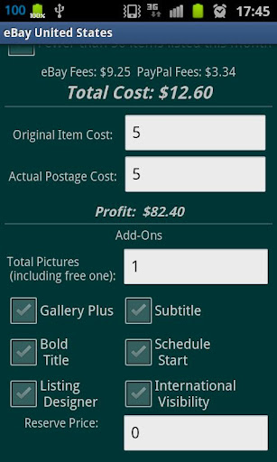 ebay-fee-calculator-personal for android screenshot