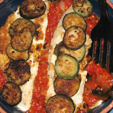 Fried Fish & Zucchini With Spicy Tomato Sauce