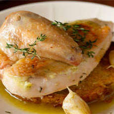 Garlicky Roasted Chicken with Garlic Jus on Garlic Toast Recipe