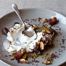 Yogurt with Toasted Quinoa, Dates, and Almonds