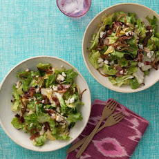 Escarole Salad with Bacon, Caramelized Onions and Blue Cheese Vinaigrette