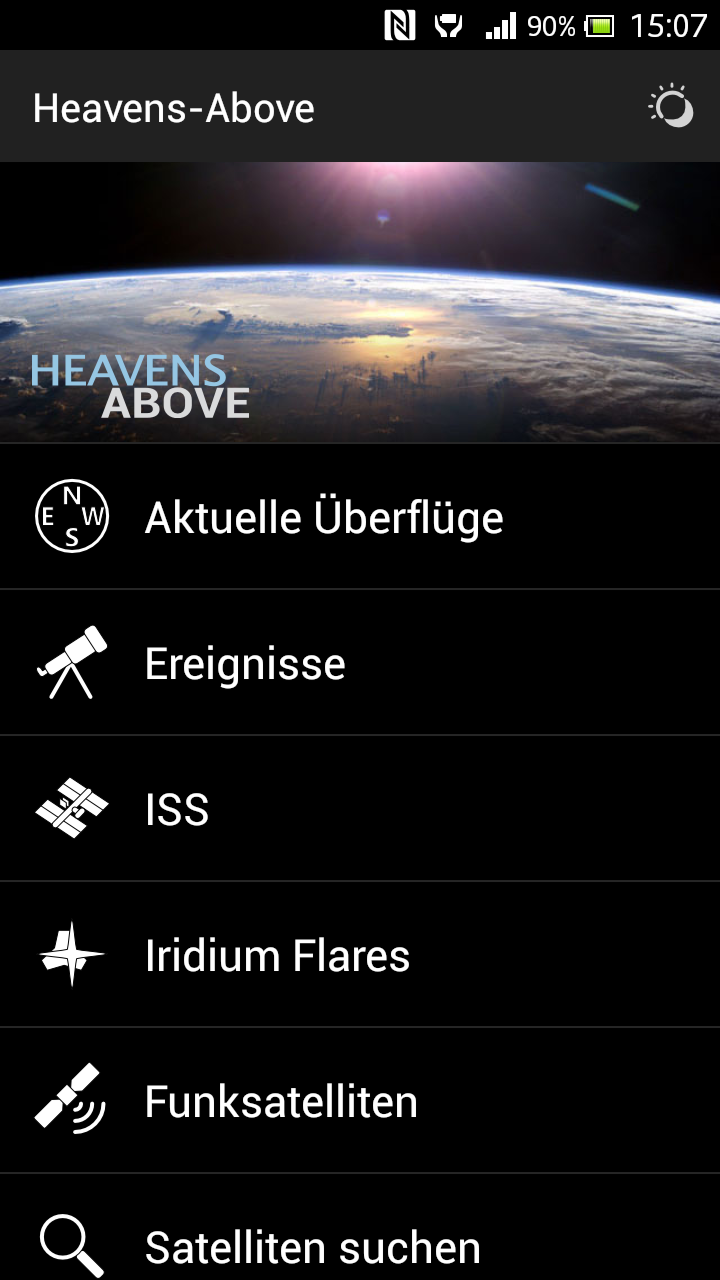 Android application Heavens-Above Pro screenshort
