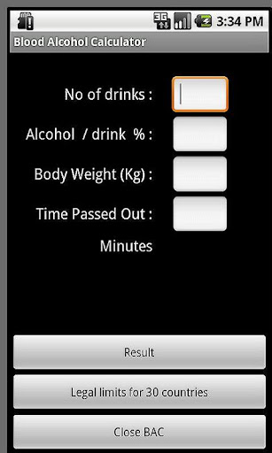 Alcohol Test Calculator