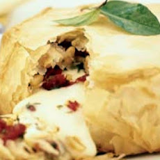 Baked Brie and Red Pepper Jelly Wrapped in Phyllo Pastry