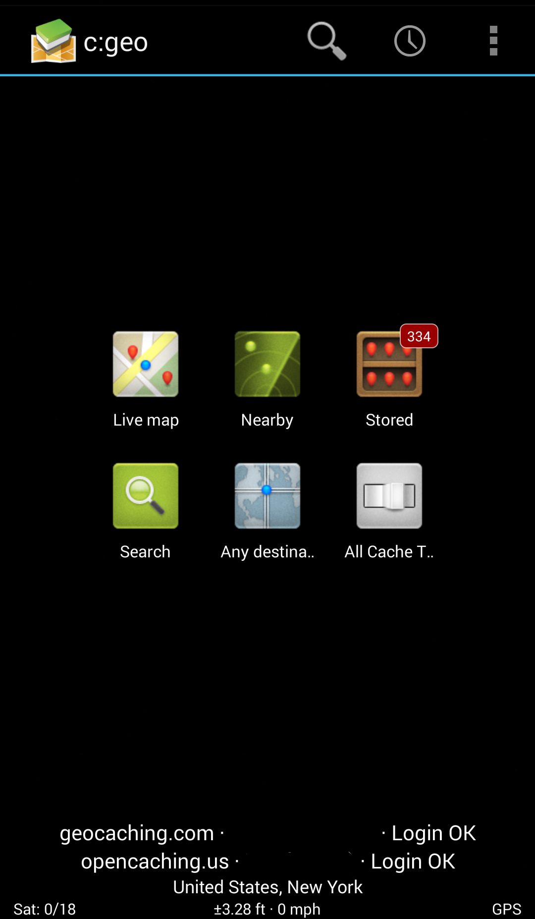 Android application c:geo screenshort