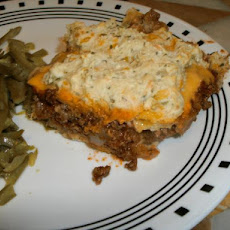 Ground Beef Cheese and Bisquick Layered Casserole