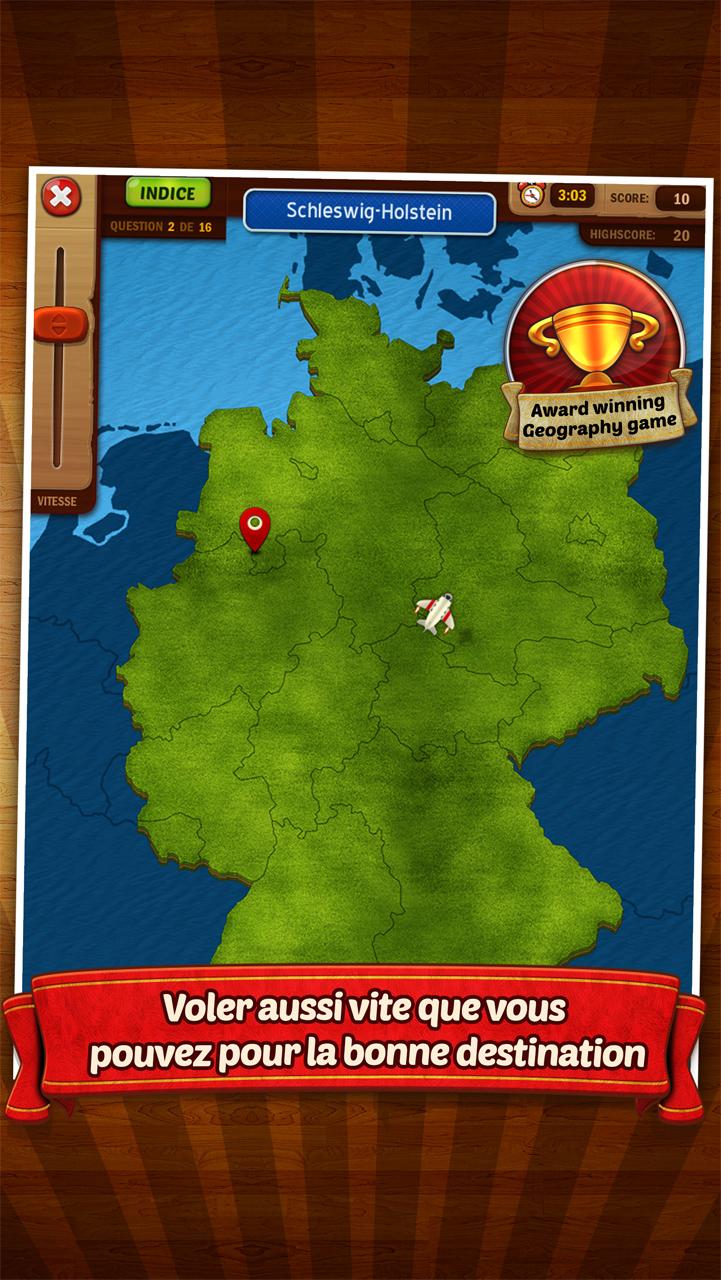 Android application GeoFlight Germany: Geography screenshort
