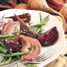 Roasted Green Bean, Red Onion, and Beet Salad