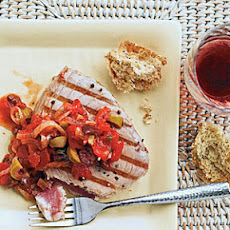 Grilled Tuna with Mediterranean Sauce