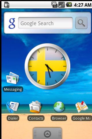 Swedish Flag Clock Widget