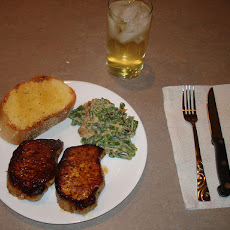 Pan Seared Pork Chops in White Wine Sauce