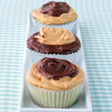 Peanut-Butter and Chocolate Frosted Cupcakes