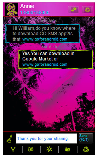 GO SMS Theme Pink Punk Grunge