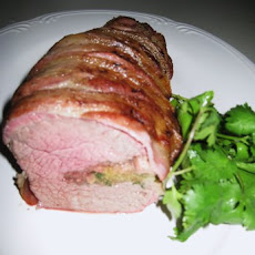 Bacon Wrapped Beef Tenderloin With Herb Stuffing