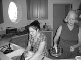 Katie working on the mashed potatoes.