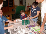 Helping Jay dye Easter eggs.