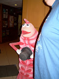 Here's one of the shrimp that greets people at the door of Dixie Crossroads.