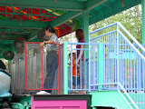 Chantel and Jay waiting to ride the whale roller coaster.