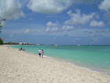 Beautiful aqua ocean and white beach.